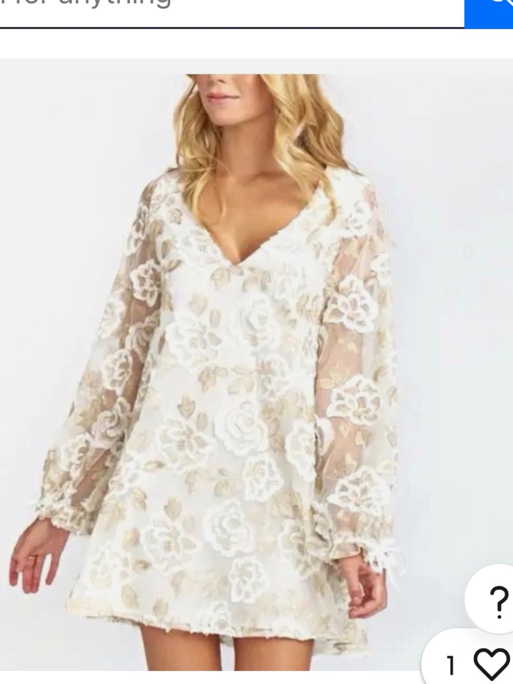 Show Me Your MuMu Ivory & Cream Floral Lace Mini Dress